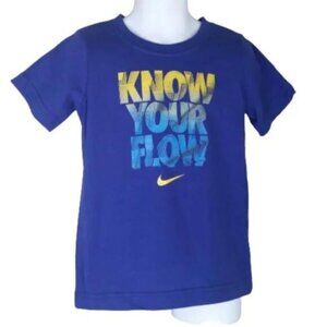 Nike Boys Short Sleeve "Know Your Flow" T-Shirt Size 4T